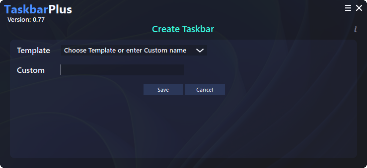 TaskbarPlus Settings screenshot showing toggles and options